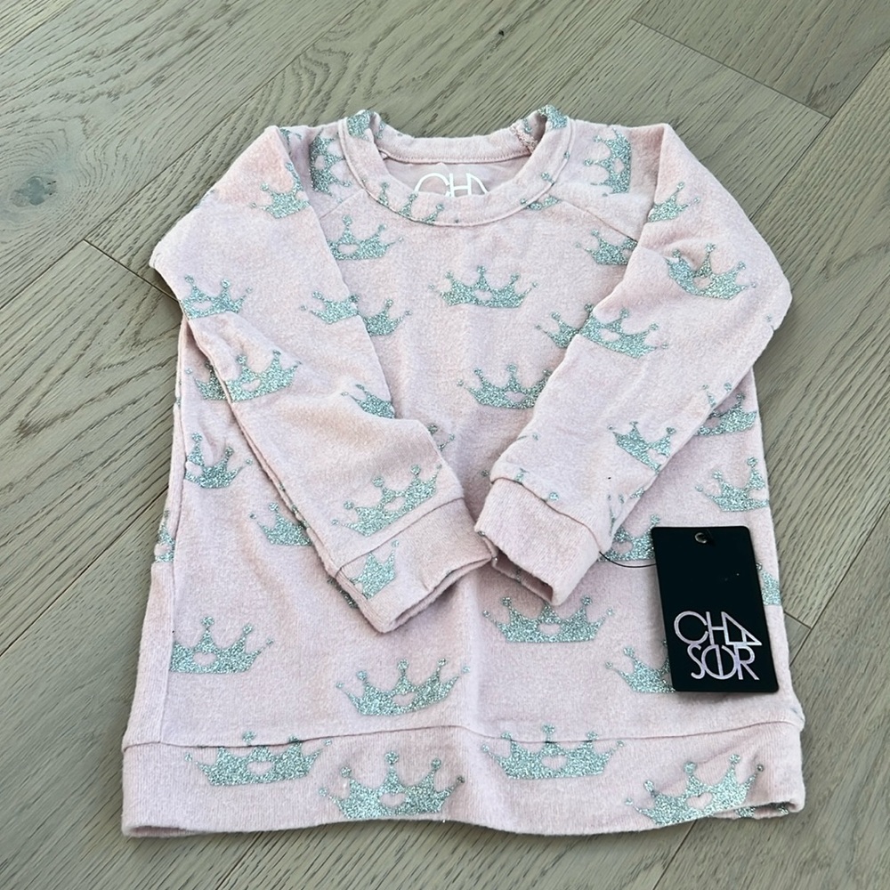 Chaser girls pink sweater